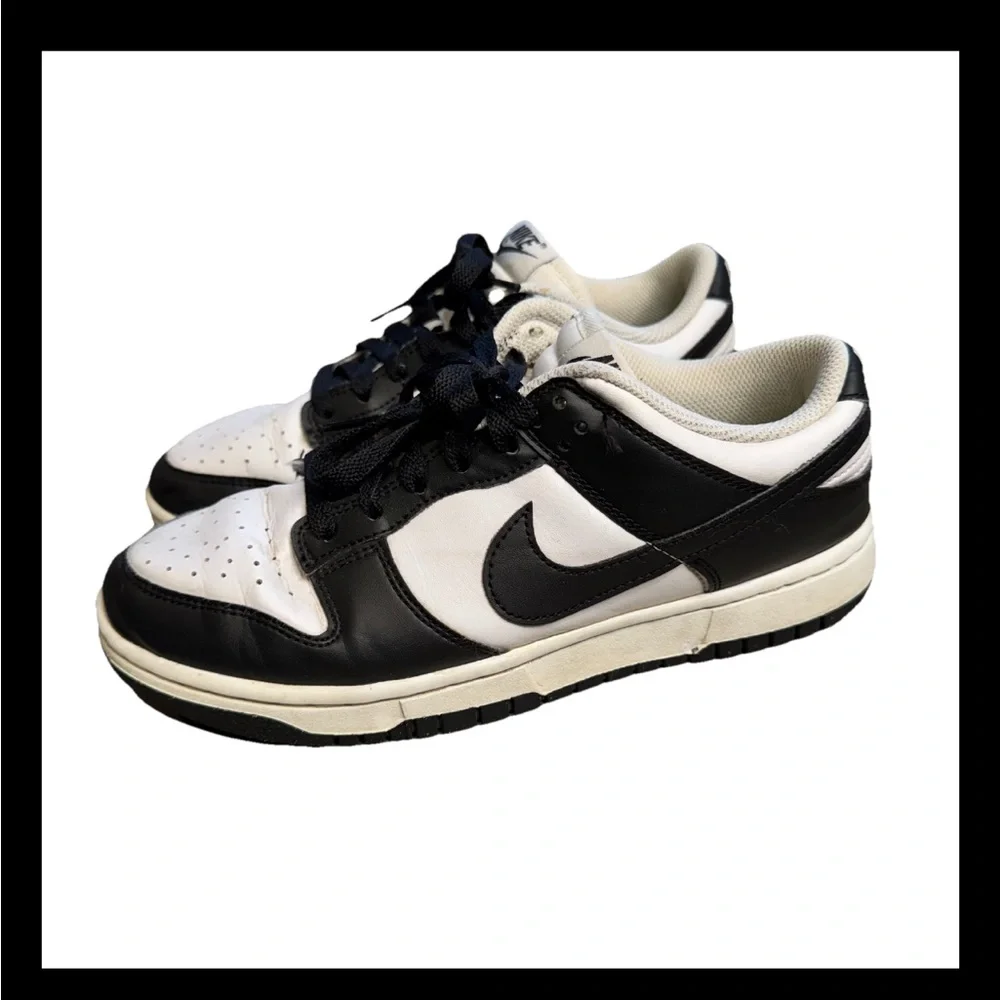 Nike Dunk Low Retro Panda Black White Leather Shoes Women’s 7.5 DD1503-101 S2 - Picture 2 of 6